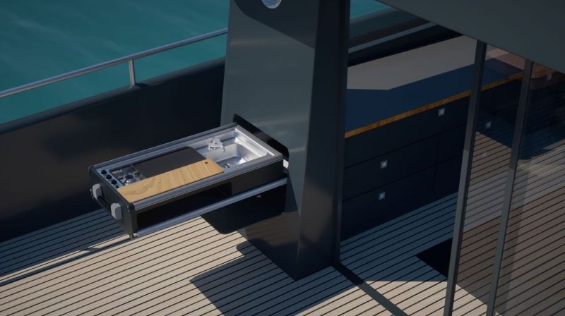 Dometic Slide-Out Kitchen (2019&ndash;) Sis&auml;ll&auml; ja ulkona - Ensiesittely - Totalvene.fi