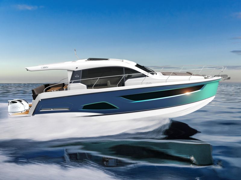 Sealine C390v (2020&ndash;) 40 jalkaa matkavenett&auml; ja pari per&auml;moottoria - Ensiesittely - Totalvene.fi