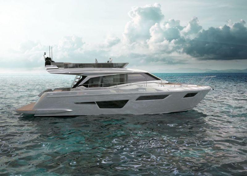 Ferretti Yachts 500 (2021&ndash;) Kiinnostavan kokoinen - Ensiesittely - Totalvene.fi