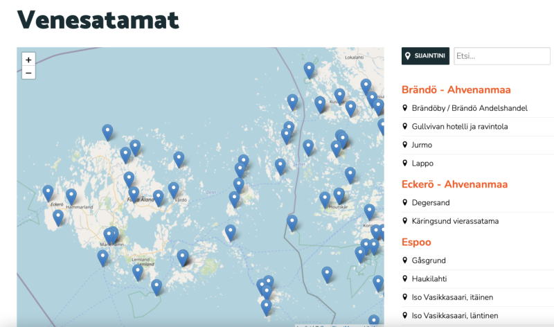 Totalveneen p&auml;ivitetty satamaopas on nyt nimelt&auml;&auml;n Venesatamat &ndash; Sijaintitietojen salliminen n&auml;ytt&auml;&auml; l&auml;himm&auml;t vierassatamat - Satamat - Totalvene.fi