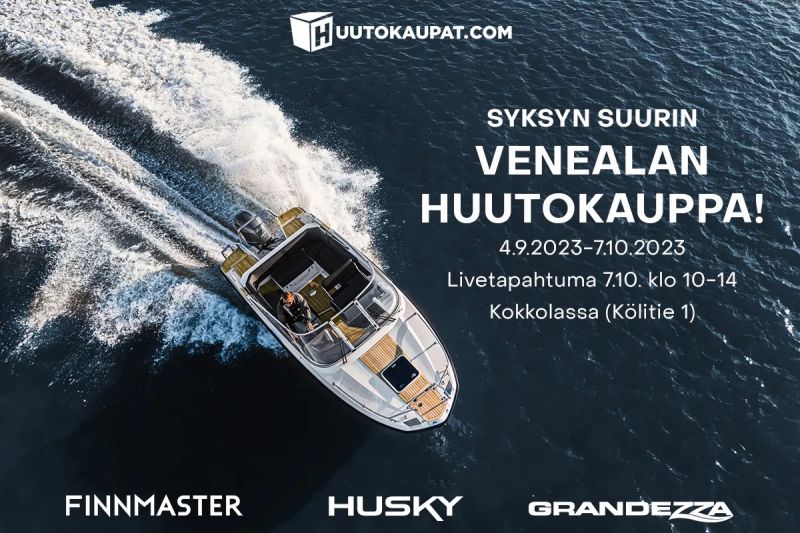 Finnmaster Boats huutokauppaa j&auml;lleen ylij&auml;&auml;m&auml;varastoaan &ndash; Huutokauppa alkaa 4.9.2023 netiss&auml; ja huipentuu 7.10.2023 livetapahtumaan - Uutinen - Totalvene.fi
