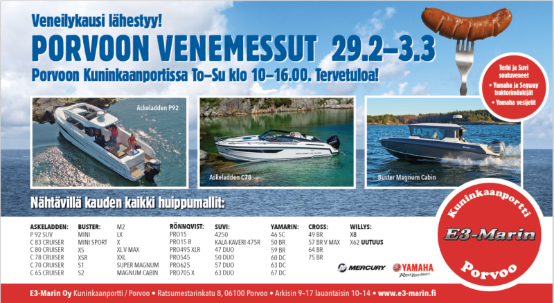 Porvoon venemessut 29.2.&ndash;3.3.2024 &ndash; Veneilykausi l&auml;hestyy! - Uutinen - Totalvene.fi